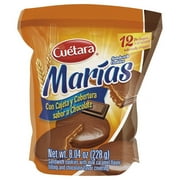 Cuétara Marías Sandwich Cookies Con Cajeta With Chocolate Cover 8.04 oz (228 g), 12 Packages Individually Wrapped