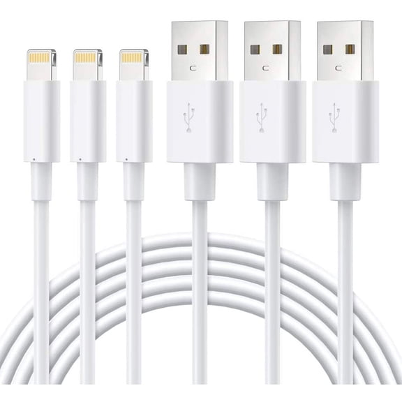 CuWire Pro Lightning Cable (3ft), MFi Certified for Flawless Compatibility with Phone Xs/XS Max/XR/X / 8/8 Plus / 7/7 Plus / 6/6 Plus / 5 / 5S and More(White) 3 Pack