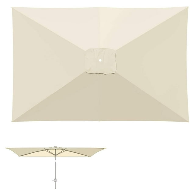 CuYeHt 10'x6.5' Outdoor Patio Umbrella Replacement Canopy 6Rib Parasol