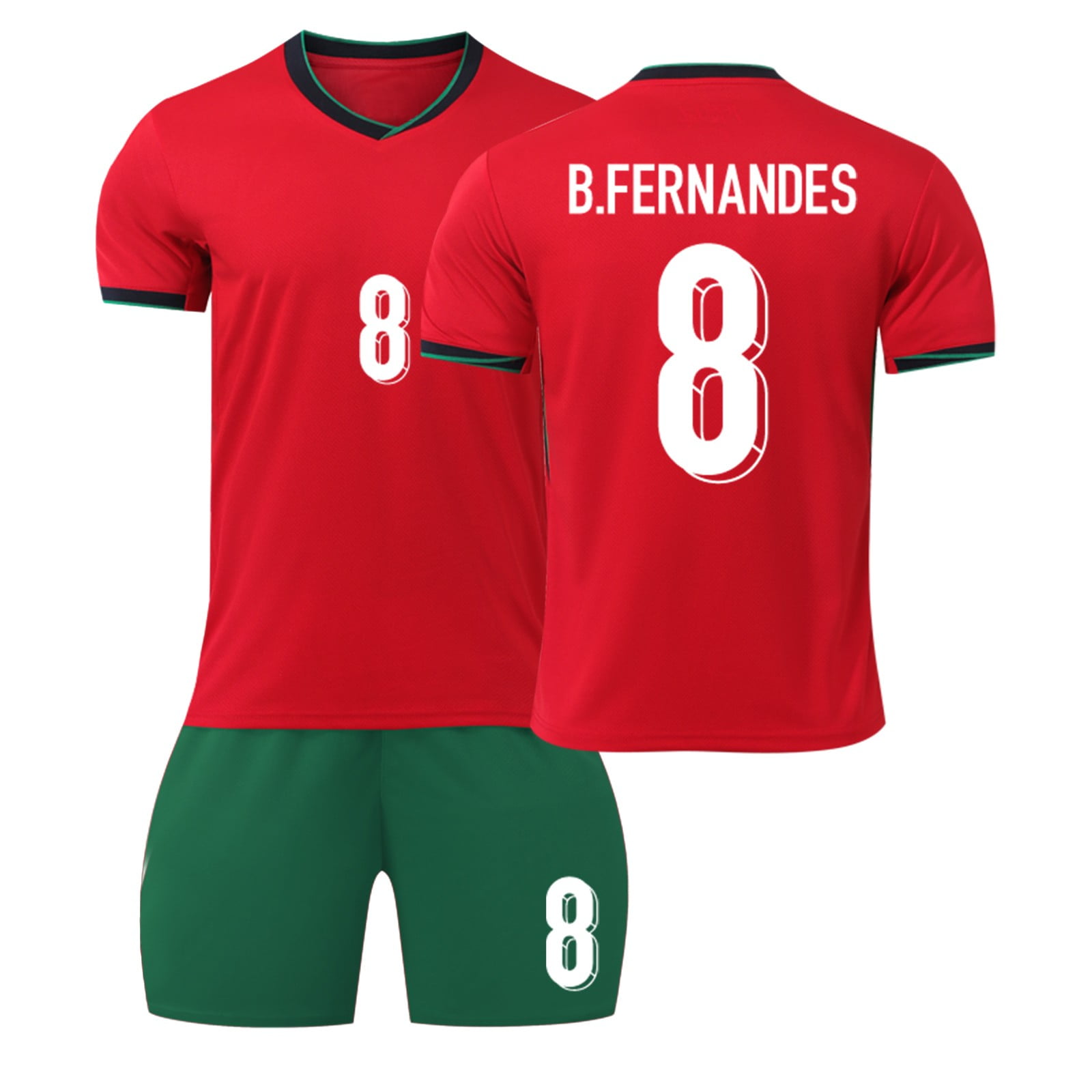 CuYou 2425 Portugal Soccer Jerseys 2 Piece Sets, Number 8 B.FERNANDES