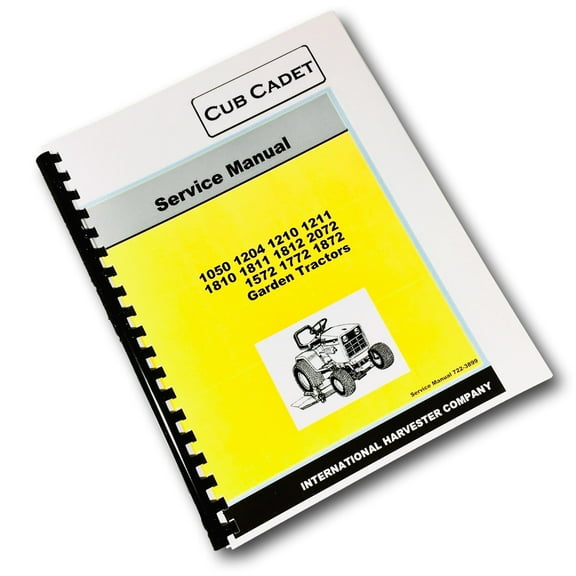 Cub Cadet 1050 1204 1210 1211 Lawn Garden Tractor Service Repair Shop Manual