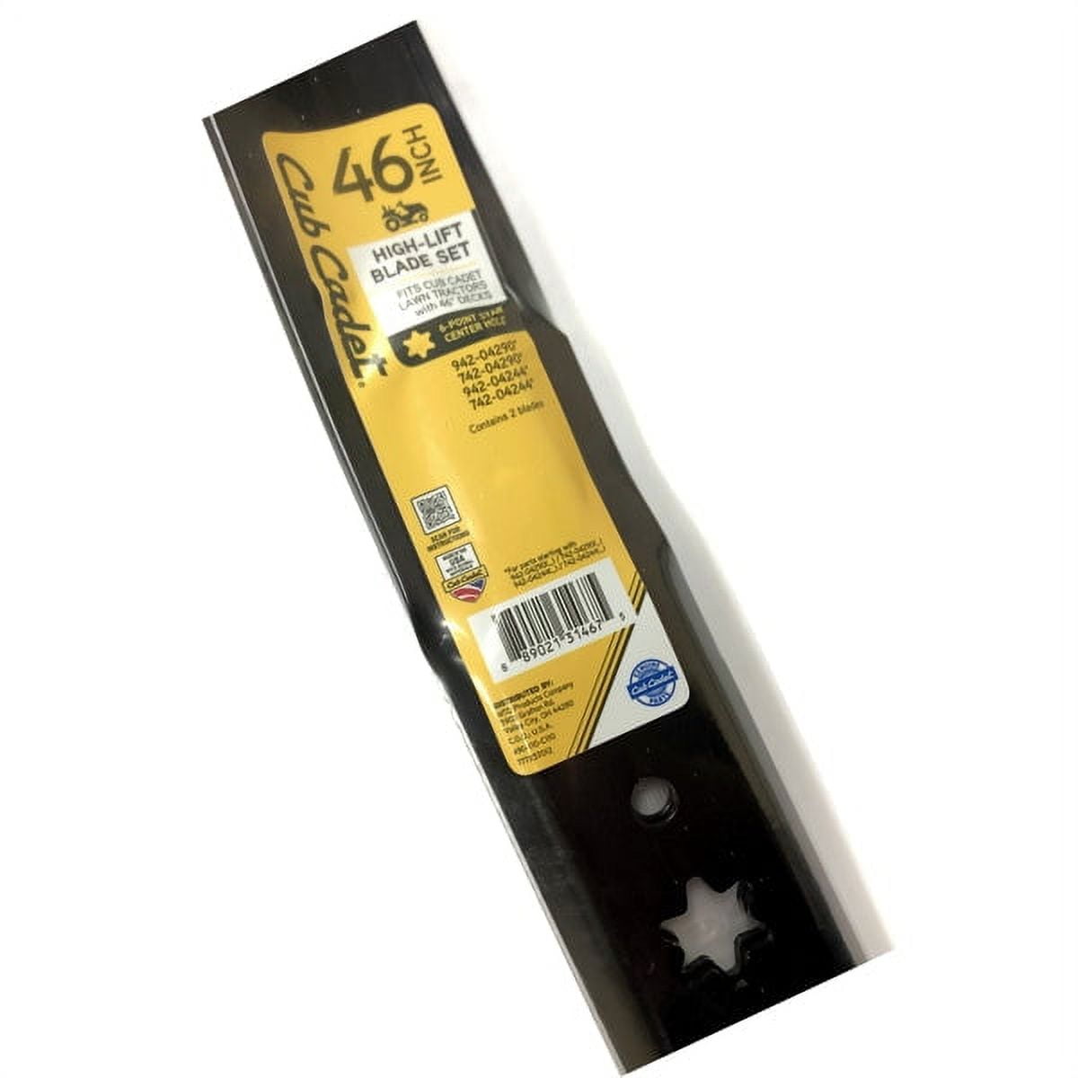 Cub Cadet 46 in. Deck High-Lift Lawn Mower Blade Set for Cub Cadet Mowers, 2 pk.