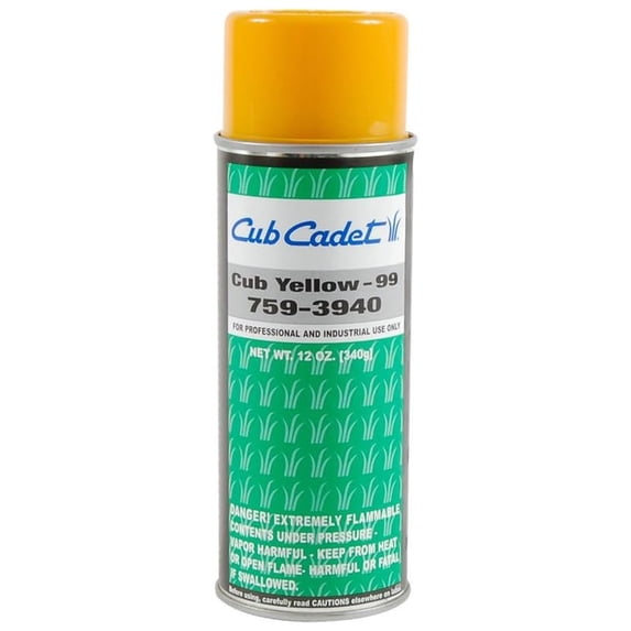 Cub Yellow 99 Spray Paint - 12oz Aerosol Can - Part #759-3940 - Automotive, Crafts & DIY Projects - Fast Drying, Durable Finish