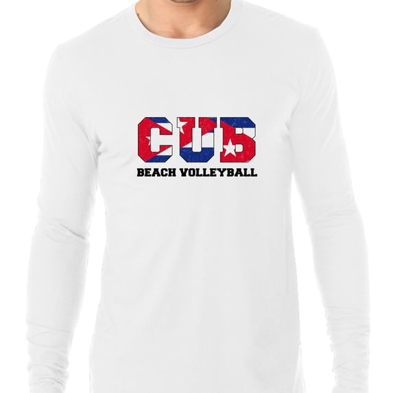 Cuba Beach Volleyball - Olympic Games - Rio - Flag Men's Long Sleeve Grey T-Shirt