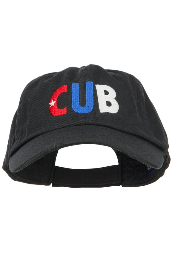 Cuba CUB Flag Embroidered Low Profile Cap - Black OSFM