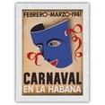thumbnail image 1 of Cuba - Carnaval en la Habana (Carnival in Havana) - February March 1941 - Vintage Carnival Poster c.1941 - Japanese Unryu Rice Paper Art Print (Unframed) 12 x 16 in, 1 of 4