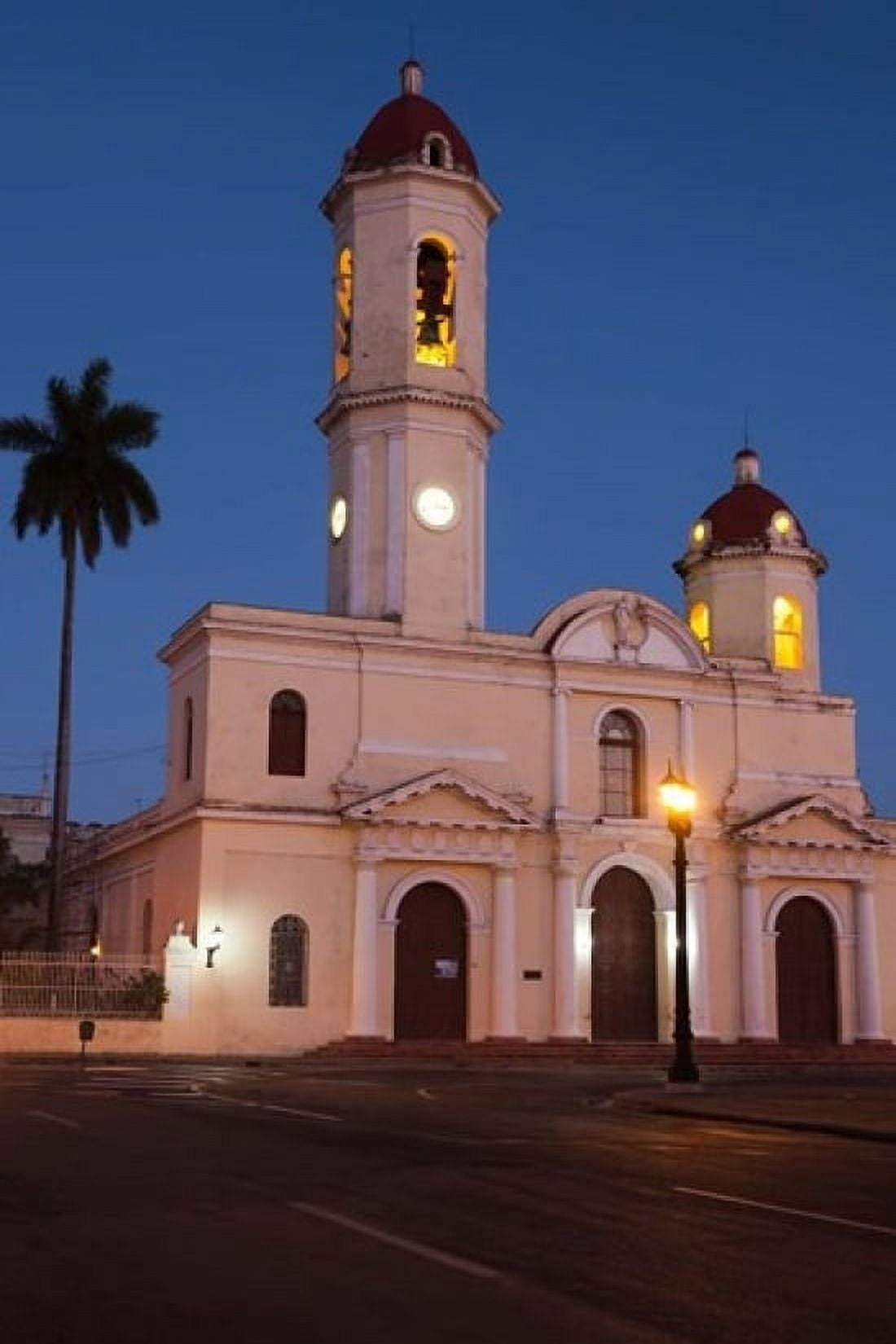 Cuba Catedral de Purisima Concepcion cathedral at dusk Canvas Art - Walter Bibikow DanitaDelimont (24 x 36)