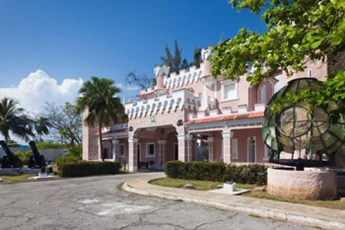 Cuba Cienfuegos Naval museum Exterior Canvas Art - Walter Bibikow DanitaDelimont (28 x 19)