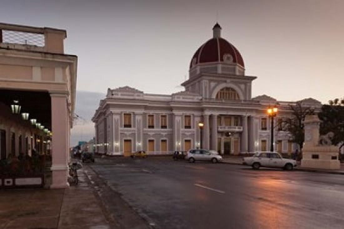 Cuba Cienfuegos Palacio de Gobierno Dusk Canvas Art - Walter Bibikow DanitaDelimont (28 x 19)
