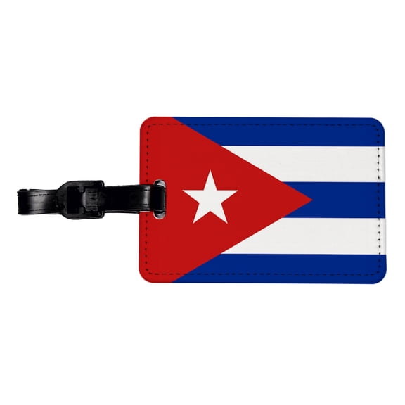 Cuba Country Flag Faux Leather Travel Luggage Tag