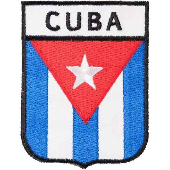 Cuba Country Flag Shield Patch, Latin America Flag Patches