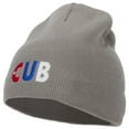 thumbnail image 1 of Cuba Country Three-Letter CUB Flag Embroidered 8 Inch Knitted Short Beanie - Lt Grey OSFM, 1 of 5