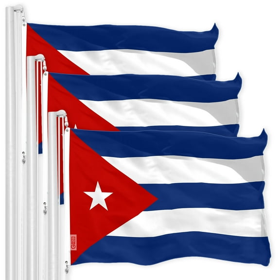 Cuba Cuban Flag 3x5FT 3-Pack 150D Printed Polyester By G128