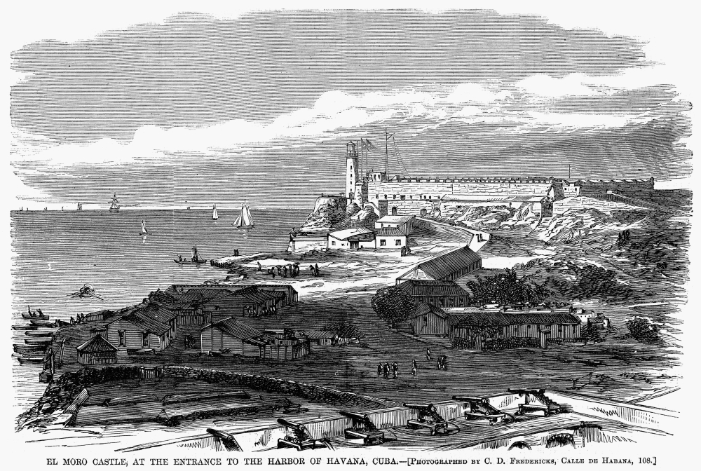 Cuba: El Morro Castle. /Nel Morro Castle, At The Entrance Of The Harbor Of Havana, Cuba. Wood Engraving, 1868. Poster Print by  (18 x 24) - image 1 of 1