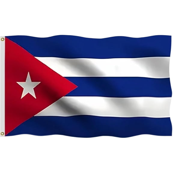 Cuba Flag 5X8 FT, Outdoor Polyester Flags with UV Resistant, Double Stitched Cuban National Flags with Brass Grommets and Stronger Header (5X8)