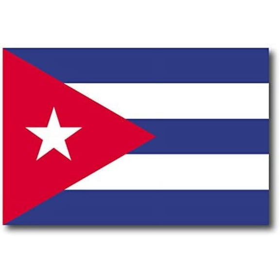 Cuba Flag Car Decal - 3" x 5"