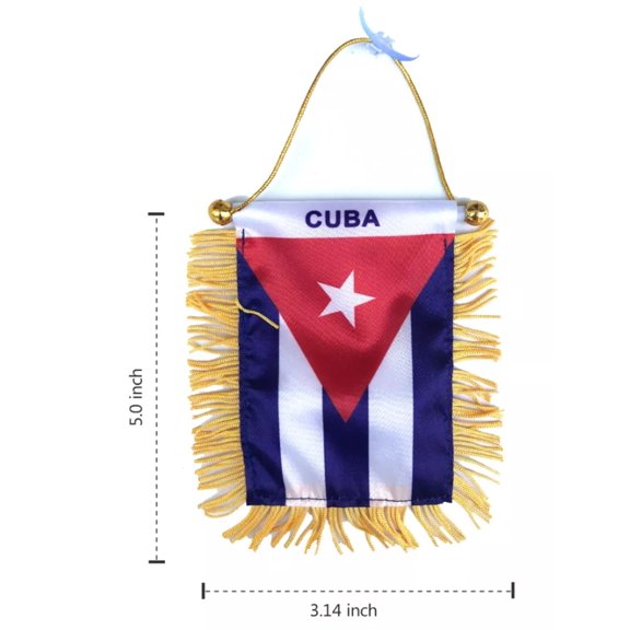 Cuba Flag Car Window Hanging, 5 x 3.5 Inch