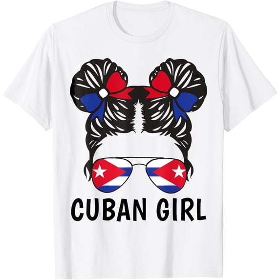 Cuba Flag Cuban Girl Shirt Hispanic Heritage Month Kid Women T-Shirt