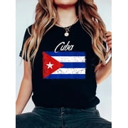 Cuba Flag Cuban T-Shirt Graphic Tee summer Tops For Women Round Neck Fashion Cotton shirts