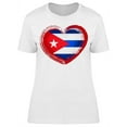thumbnail image 1 of Cuba Flag Heart Art T-Shirt Women -Image by Shutterstock, Female x-Large, 1 of 2