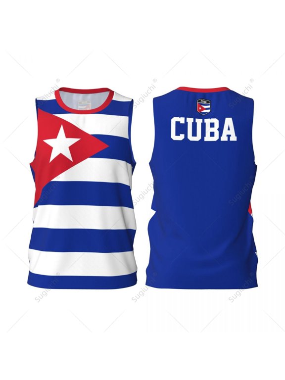 Cuba Flag Men Basketball Sports Jersey Running Fitness Multifunction Sleeveless tshirt Exclusive Custom Name Nunber