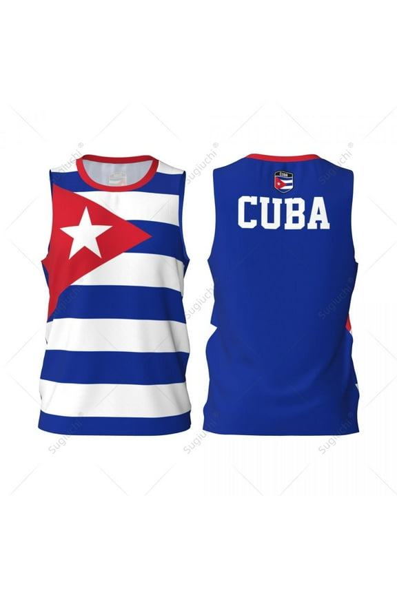 Cuba Flag Men Basketball Sports Jersey Running Fitness Multifunction Sleeveless tshirt Exclusive Custom Name Nunber