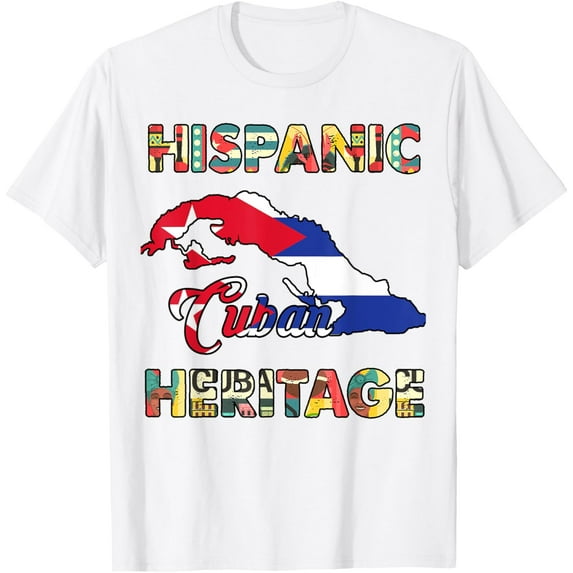 Cuba Flag Men Women Kids Cuban Hispanic Heritage Month Proud T-Shirt