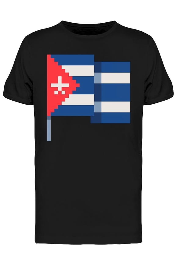 Cuba Flag Pixel T-Shirt Men -Image by Shutterstock, Male Large