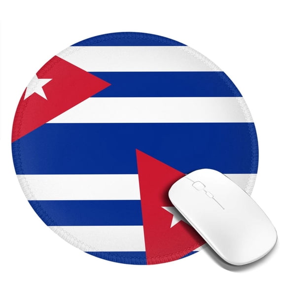 Cuba Flag Small Round MousePad 7.9x7.9 Inches Non-Slip Rubber Base MousePad for Office Laptop Computer