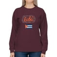 thumbnail image 1 of Cuba Flag W Sparkles Sweatshirt Women -Image by Shutterstock, Female XX-Large, 1 of 4