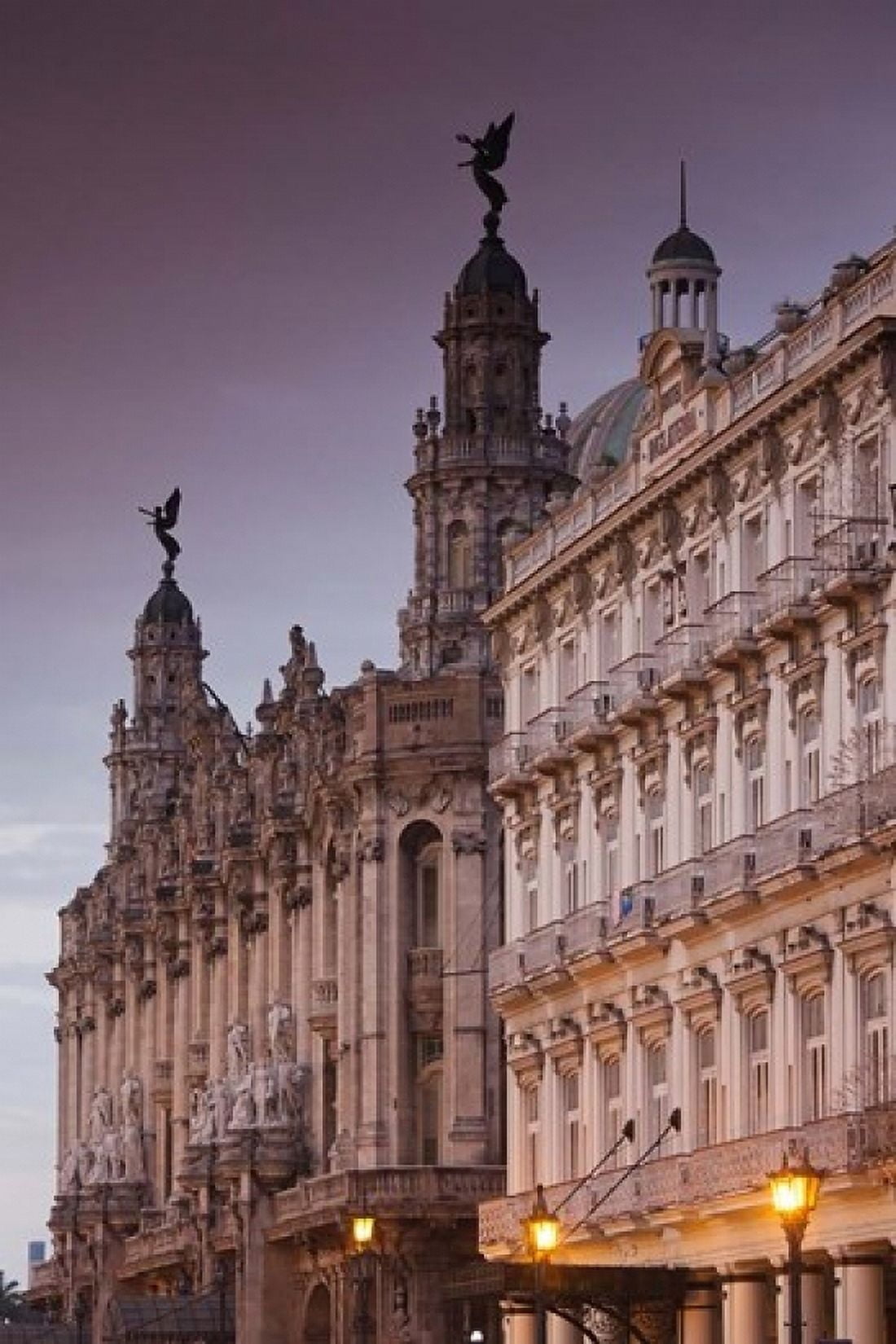Cuba Gran Teatro de la Habana Hotel Inglaterra Canvas Art - Walter Bibikow DanitaDelimont (18 x 24)
