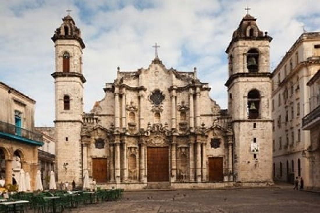 Cuba Havana Catedral de San Cristobal Canvas Art - Walter Bibikow DanitaDelimont (18 x 12)
