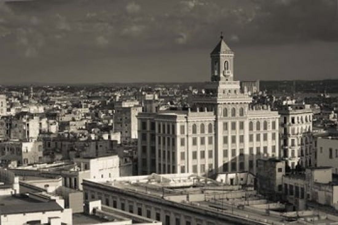 Cuba Havana Edificio Bacardi building Canvas Art - Walter Bibikow DanitaDelimont (18 x 12)