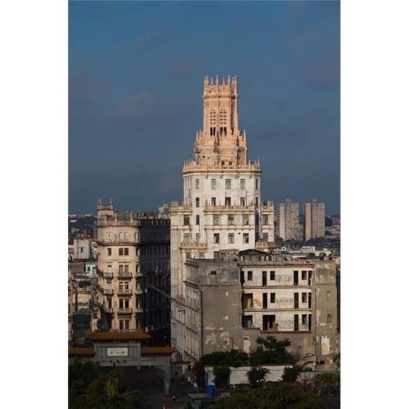 Cuba Havana Etecsa Telecommunications Building Poster Print by Walter Bibikow - 25 x 37 in.