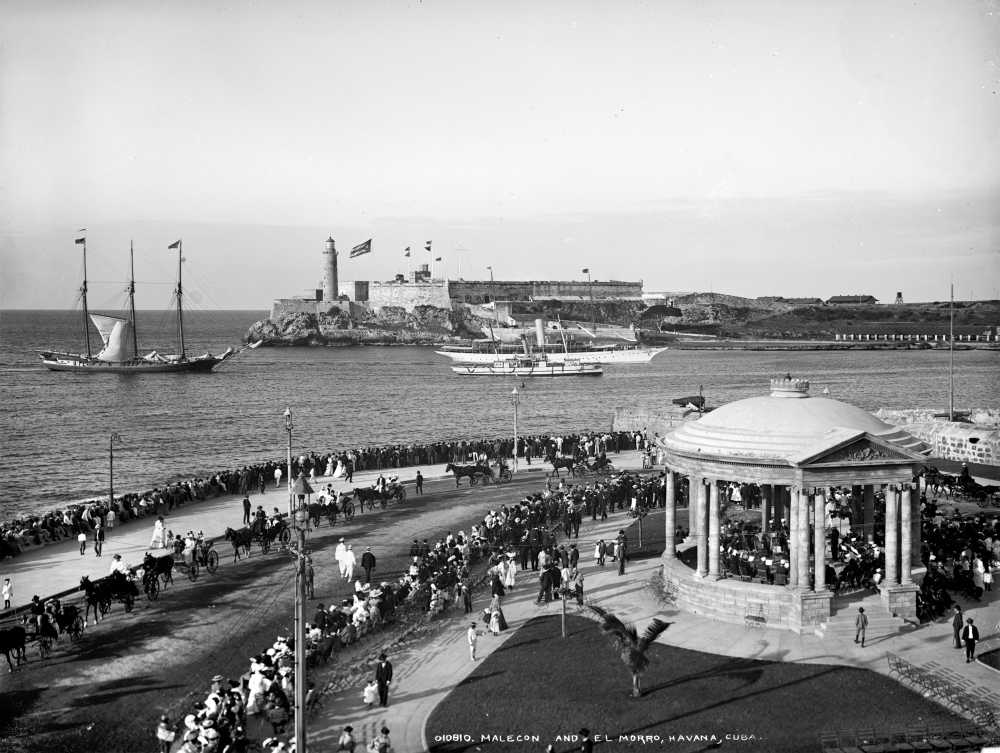 Cuba: Havana Harbor, C1900. /Nparade Along The Harbor In Havana, Cuba, With Morro Castle In The Background. Photograph, C1900. Poster Print by  (24 x 36) - image 1 of 1