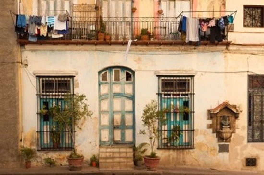 Cuba Havana Havana Vieja Old Havana Building Canvas Art - Walter Bibikow DanitaDelimont (36 x 24)