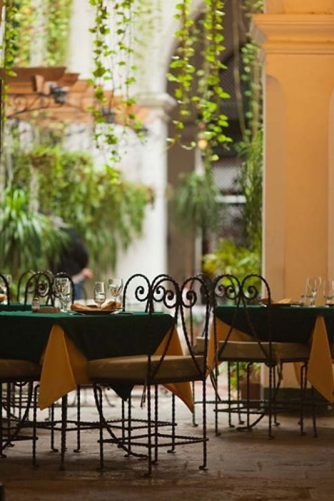 Cuba Havana Havana Vieja restaurant tables Canvas Art - Walter Bibikow DanitaDelimont (19 x 28)