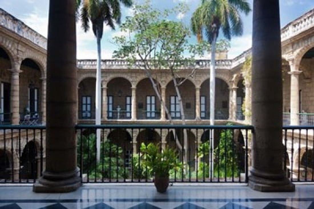 Cuba Havana Museo de la Ciudad museum courtyard Canvas Art - Walter Bibikow DanitaDelimont (18 x 12)