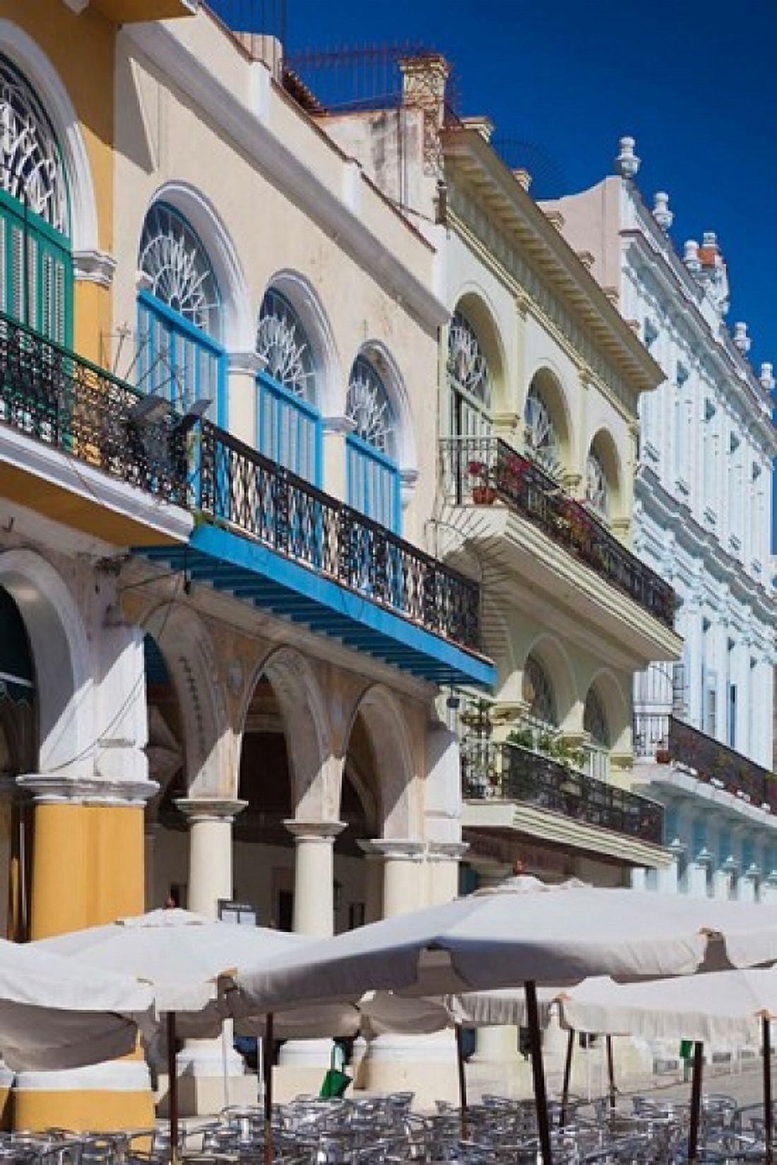 Cuba Havana Plaza Vieja renovated buildings Canvas Art - Walter Bibikow DanitaDelimont (25 x 37)
