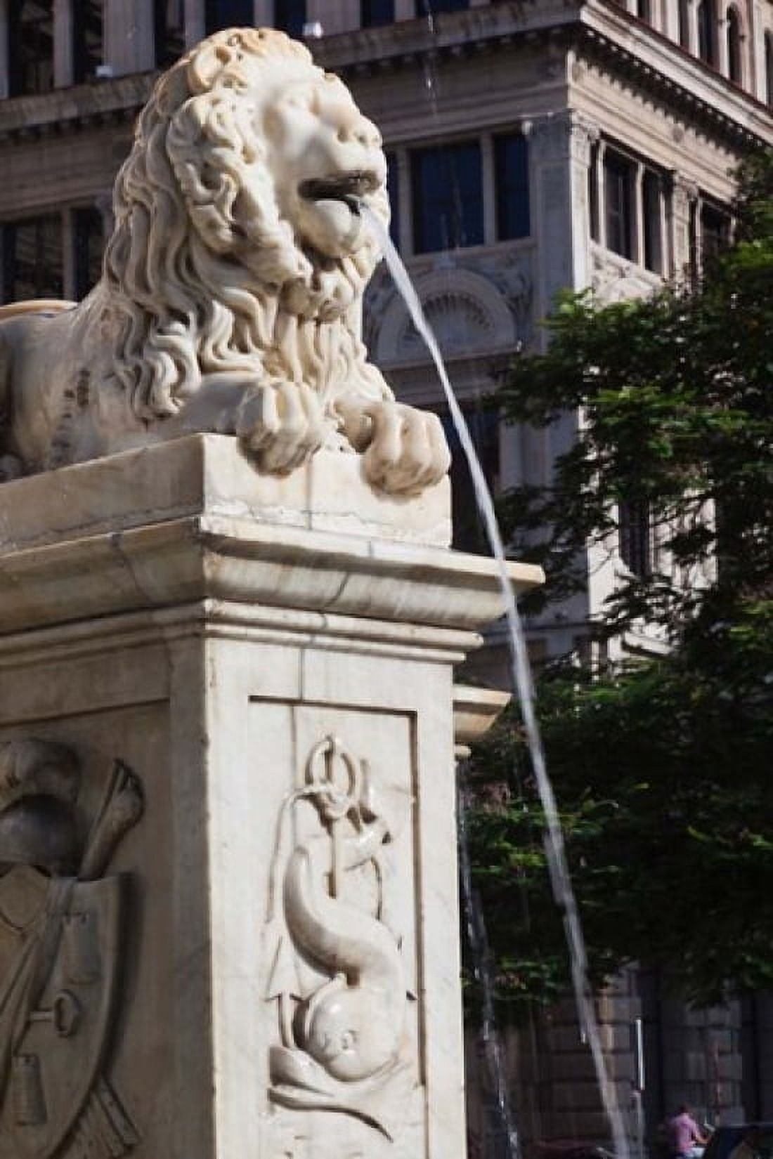 Cuba Havana Plaza de San Francisco de Asis Lion fountain Canvas Art - Walter Bibikow DanitaDelimont (18 x 24)