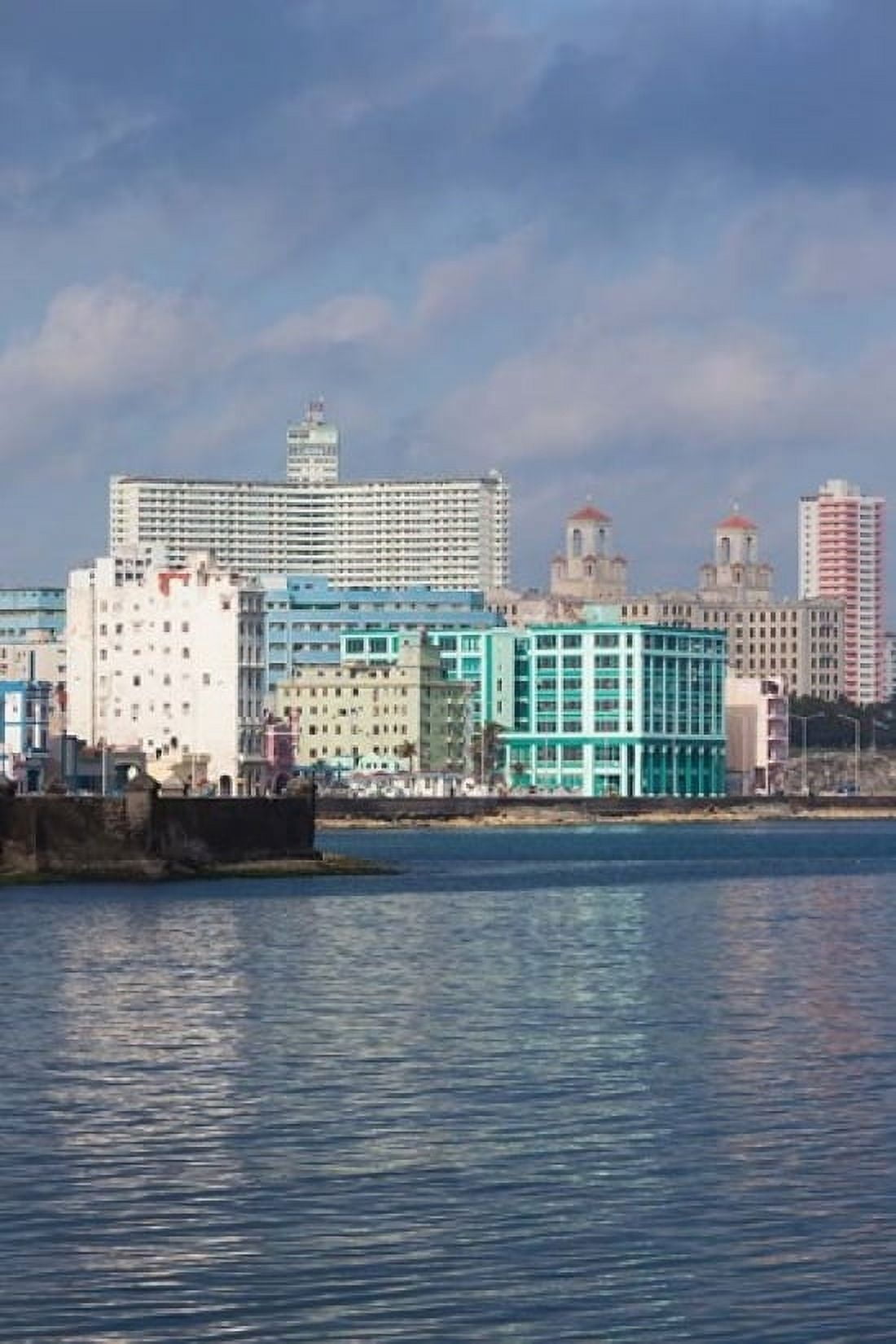 Cuba Havana Vedado Buildings along the Malecon Canvas Art - Walter Bibikow DanitaDelimont (18 x 24)