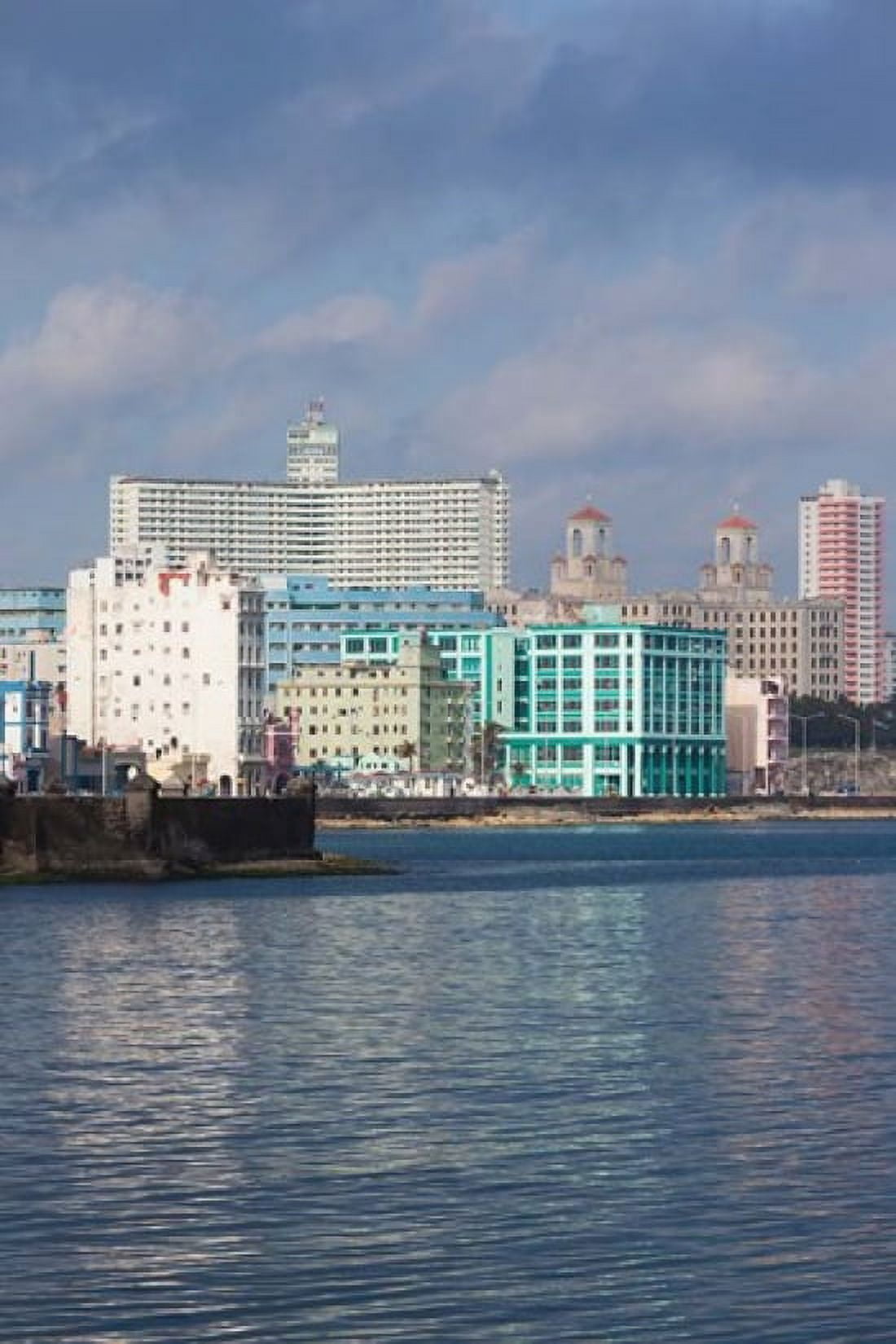 Cuba Havana Vedado Buildings along the Malecon Canvas Art - Walter Bibikow DanitaDelimont (25 x 37)