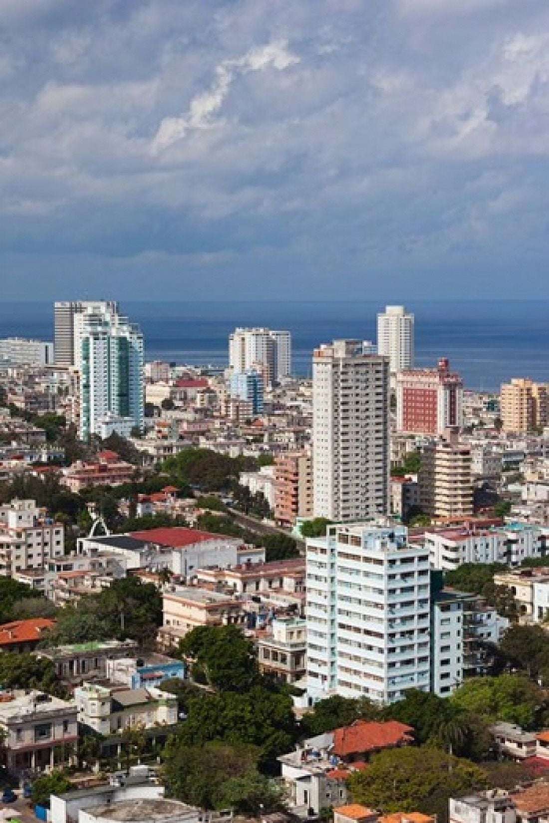 Cuba Havana Vedado View of the Vedado area Canvas Art - Walter Bibikow DanitaDelimont (18 x 24)