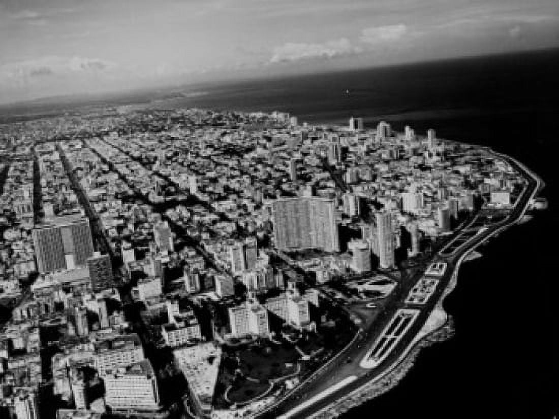 Cuba Havana air view of Vedado district Canvas Art - (18 x 24)