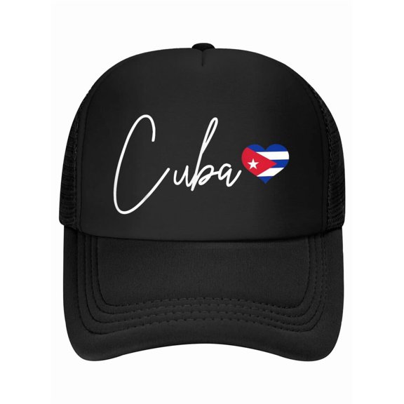 Cuba Heart Pride Cuban Flag Baseball Cap