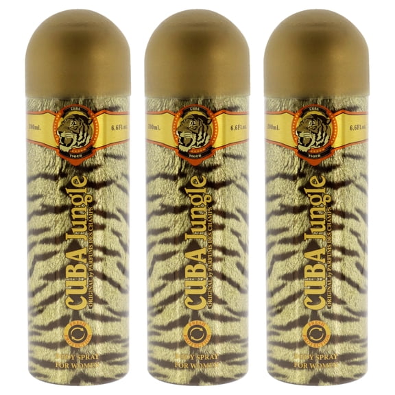 Cuba Jungle Tiger by Cuba for Women - 6.6 oz Body Spray - Pack of 3
