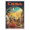 thumbnail image 1 of Cuba - Land of Romance - Vintage Travel Poster by Kerne Erickson - Master Art Print (Unframed) 13in x 19in, 1 of 4