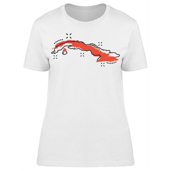 Cuba Map Icon T-Shirt Women -Image by Shutterstock, Female Medium