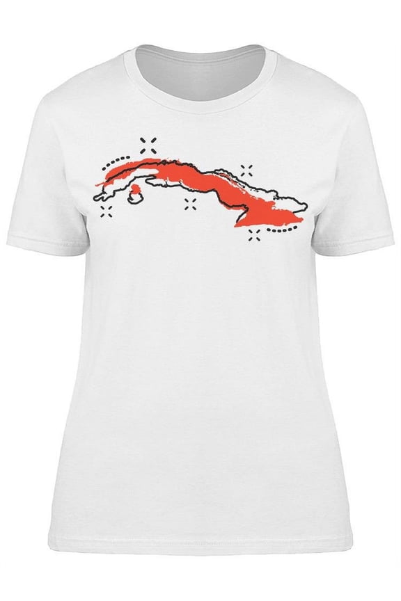 Cuba Map Icon T-Shirt Women -Image by Shutterstock, Female Small