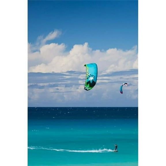 Cuba Matanzas Varadero Beach Parasailing Poster Print by Walter Bibikow - 19 x 28 in.